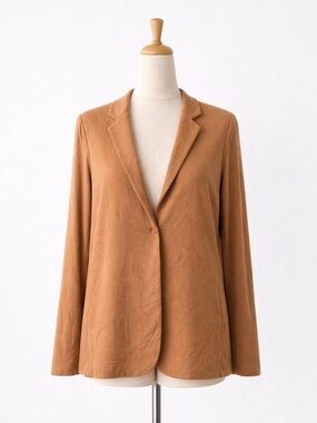 Magaschoni Single-Button Blazer in Camel Brown